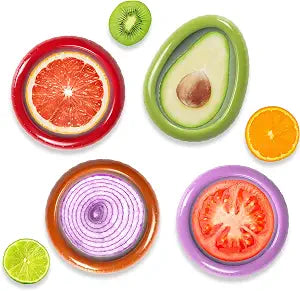 Avocado Saver and onion storage - Set of 4 Preventing Food Flavor Skewering Reusable Storage Containers for Fridge -Ideal for Garlic, Onions, Lemons, and Potatoes