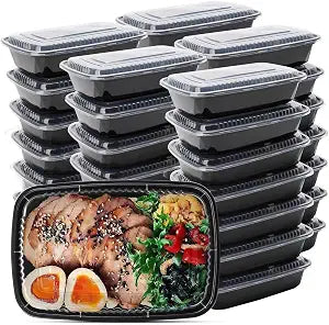 WUHUIXOZ Meal Prep Container, 50 Pack 32 oz Food Storage Containers with Lids, Disposable Bento Box Reusable Plastic Lunch Box, BPA Free Take-Out Box Microwave Dishwasher Freezer Safe