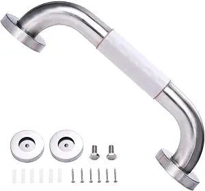 Shower Grab Bars for Seniors 12 Inch, Grab Bars for Elderly for Wall, Bath Grab Bar Safety Handle W/Luminous Circles Night Vision Anti-SlipFor Bathtub,Toilet, Bathroom,Stairway Handrail, White