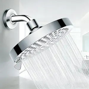 Shower Head High Pressure: 6" Rain Shower Head for Bathroom Upgrade with 7 Modes & Easy Clean Nozzles - 360 Adjustable Family Spa Showerhead for Men Women (Chrome)