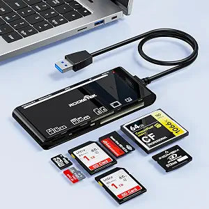 USB3.0 Multi-Card Reader, SD/TF/CF/Micro SD/XD/MS 7 in 1 Fast 5Gbps Memory Card Reader/Writer/Hub for SD SDXC SDHC CF CFI TF Micro SD Micro SDXC Micro SDHC MS MMC UHS-I Cards,for Windows/Linux/Mac OS