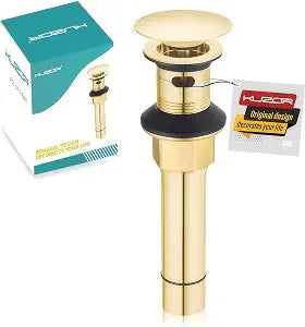 Brushed Gold Pop Up Bathroom Sink Drain with Overflow, 1 Pack