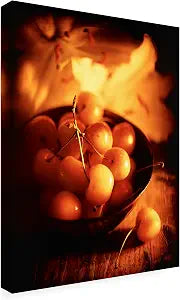 Trademark Fine Art - 'Bowl Of Cherries' Canvas Art - 24x18