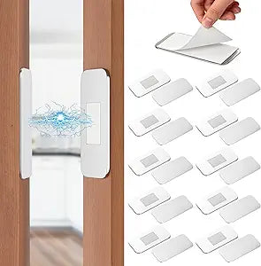 10 Pack No Drill Cabinet Magnetic Catch Jiayi Ultra Thin Cabinet Latch for Cupboard Drawer, Adhesive Invisible Magnetic Lock to Keep Kitchen Cabinet Bathroom Vanity Closet French Door Closed