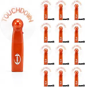 Gerrii 20 Pcs Football Party Favor Mini Light up Handheld Fans Bulk
