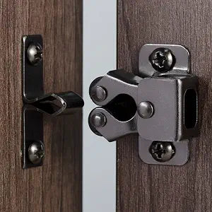 Keenkee Cabinet Latch Double Roller Catch, Black Nickel, 4 PCS