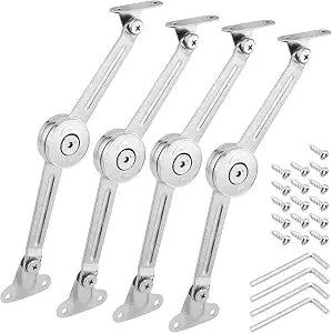 KEILEOHO Set of 4 Soft Close Lid Stay Hinges, Folding Lid