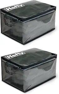 Hefty Large Flexible Tote with Breathable Mesh, Double Zipper, 2 Handles Ideal for Moving or Clothes & Apparel Storage, Alternative to Plastic Bin, Organizer or Container 2 Pack