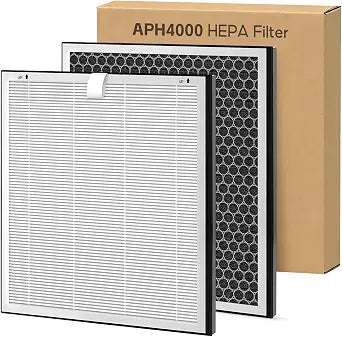 2-pack APH4000 Replacement Filter, Compatible with KNKA APH4000 Air Purifier, 3 in 1 Advanced Activated Carbon Filter