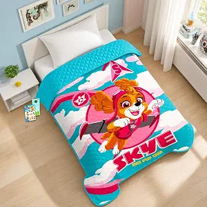 Paw Patrol Bedspread Twin Set - Bundle with Skye Quilted Bedspread for Twin Bed, Stickers, More | Paw Patrol Room Decor Bedding Set for Boys, Girls