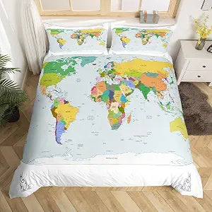 Feelyou Kids World Country Bedding Set Twin Size for Girls Boys Women Men