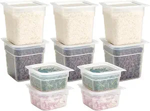 Cambro Food Storage Containers with Lids - Translucent (Microwave Safe and BPA-Free) - 16 and 32 oz (ounce) Food Storage Container - (20 Piece Set)