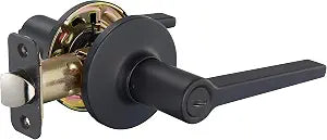 Amazon Basics Manchester Reversible Privacy Door Lever, Keyless, Matte Black, 1-Pack