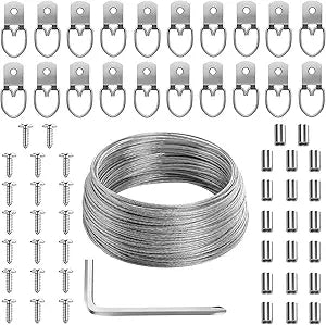 Mr. Pen- Picture Hanging Kit, 100 Feet Stainless Steel Braided Hanging Wire