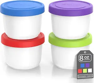 BALCI 8oz Mini Ice Cream Containers - Set of 4 (Multicolor)