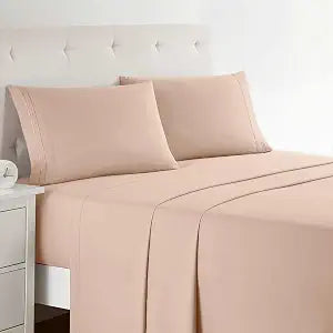 Clara Clark Bed Sheets, Premier 1800 Series 4 Piece Bed Sheet Set, Deep Pocket, Wrinkle, Fade, Stain Resistant, Luxury Soft Bedding Sheets & Pillowcases, Queen, Peach