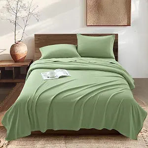 Vonty Queen Sage Green 1800 Thread Count Microfiber Sheet Set, 4-Piece