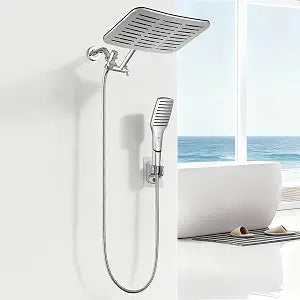 XXL 12.2" Rain Shower Head with Handheld Spray, High Pressure Combo