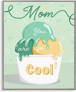 Mom You Are So Cool Ice Cream, 11 x 14 Inch Framed Gicle Print