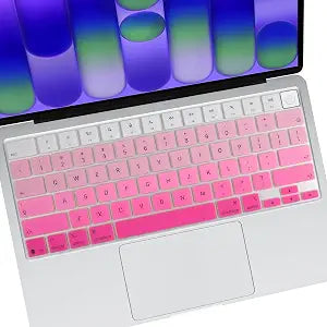 Allinside Keyboard Cover for 2026 MacBook Neo 13-inch A3404 (A18 Pro) & MacBook Air 13"/15" and MacBook Pro 14"/16" (M5 Chip), Premium Silicone Keyboard Protector Skin, US ANSI Layout, Ombre Hot Pink