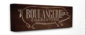 Pig Kitchen Dining Room Word, 10 x 24 Inch Canvas Wall Art
