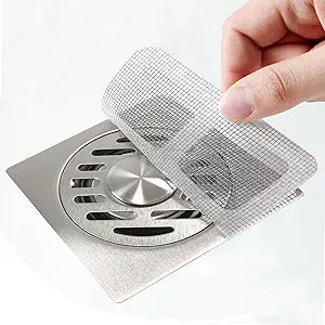 30Pcs Value Pack Shower Drain Hair Catcher, Disposable Fine Mesh Drain Stickers, Freely Trim for Bathroom Kitchen Tub