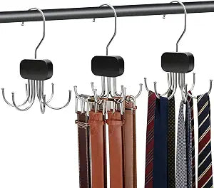 3 Pack Belt Hanger for Closet Organizer, Tie Hangers for Closet Storage