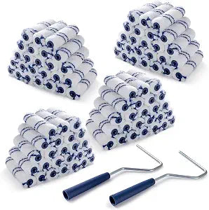 4 Inch Microfiber Paint Roller, 3/8" Nap, 100 Pack