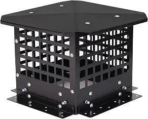 9" x 9" Chimney Cap, Chimney Cover Fireplace Chimney Flue Caps, Adjustable Metal Strips with Bolts Screws Black (9" x 9")