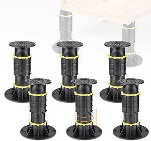 6PCS Bed Support Legs Replacement, 8.6-13 inch (Round)
