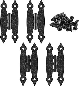 Murtenze 3.5 Inch Black Antique H Hinge 4 Pack Cold Rolled Steel