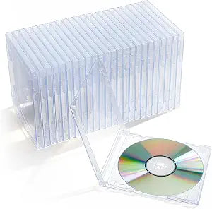 25pcs Clear CD Jewel Cases Standard Single Clear CD Case Blank Case DVD Storage Cases DVD Cover Protection Replacement Plastic Covers for Collection Organization