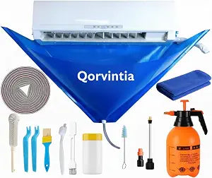 Mini Split Cleaning Kit with 2L High-Pressure Sprayer, 13Pcs Air Conditioner & Air Duct Cleaning Kit, Waterproof PVC AC Cleaning Cover Bib, HVAC Cleaning Tools, Fits 3848 Inch Units