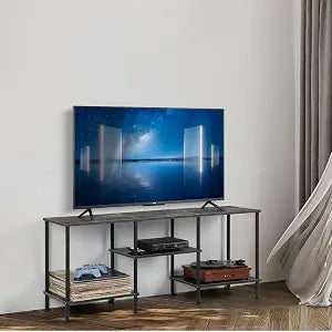 50 Inch TV Stand for Bedroom Dark Grey Entertainment Center with Storage