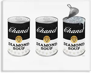 Stupell Industries Glam Fashion Soup Trio Pop, 24 x 30 Inch Canvas Wall Art