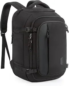 BAGSMART 28L Water-Resistant Travel Backpack, USB Port, 17.3" Laptop, Black