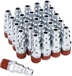 SUNGATOR 25-Pack 1/4 Inch Air Hose Fittings, 1/4" Male NPT Industrial Plugs