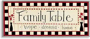 Family Table Hope Dreams Home Sign, 13 x 30 Inch Framed Gicle Print