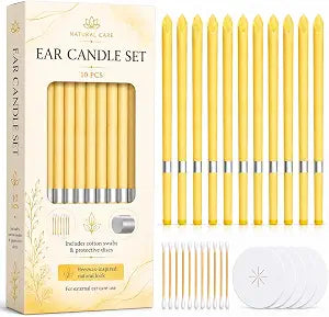 10 Pcs Ear Candles Wax Cleaning Set,Ear Cleaner Curette with Cotton Swab,Suit for Adult - Convenient to Use