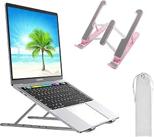 T Legend Laptop Stand for Desk,Very Portable and use Anywhere,Compatible with 9-15 inch Laptops(Plastic Pink)
