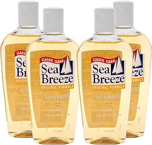 Sea Breeze Astringent Original - Facial Cleanser with Camphor and Natural Oils for Deep Pore Cleansing - Face Cleanser for Fresh, Clear Skin - 4 pc
