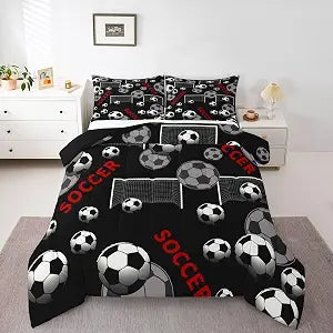 Erosebridal Kids Soccer Comforter Set Queen Size, Football Bedding Set