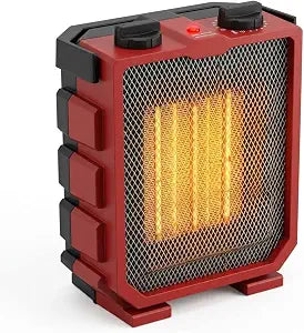 COMFORT ZONE Ceramic Utility Heater with Thermostat - Red