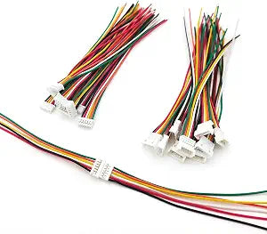 10 Pairs JST 1.25mm 6 Pin Micro Electrical Male and Female Connector Plug with 100mm UL1571-26AWG Cable Wire Kit
