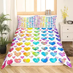Feelyou Love Heart Couple Comforter Twin Boys Girls Children