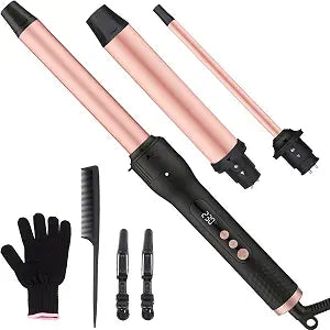 UNOBEY 3 in 1 Curling Iron Set, Hair Curling Wand Set with Ceramic