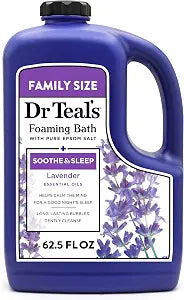 Dr Teal's Foaming Bath with Pure Epsom Salt, Soothe & Sleep with Lavender, 62.5 fl oz