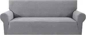 XINEAGE 3-Seater Sofa Slipcover Pet Friendly,Stretch Couch Cover,Light Gray