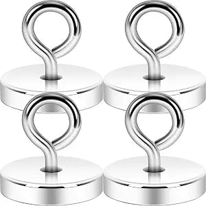 Neosmuk Magnetic Eye Bolt Hooks, 170lb Cruise Cabin Hooks, Silver 4 Pack