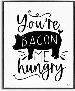 Bacon Me Hungry Comic Pig Humor, 16 x 20 Inch Framed Gicle Print